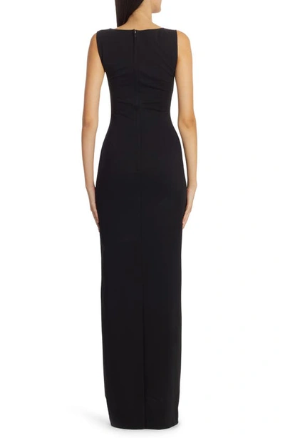 Shop Dolce & Gabbana Punto Milano Jersey Gown In Black