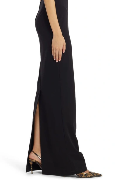 Shop Dolce & Gabbana Punto Milano Jersey Gown In Black