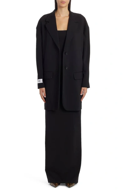 Shop Dolce & Gabbana Punto Milano Jersey Gown In Black