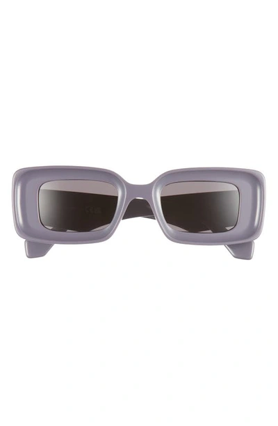 Shop Loewe Chunky Anagram 46mm Rectangular Sunglasses In Shiny Violet / Smoke