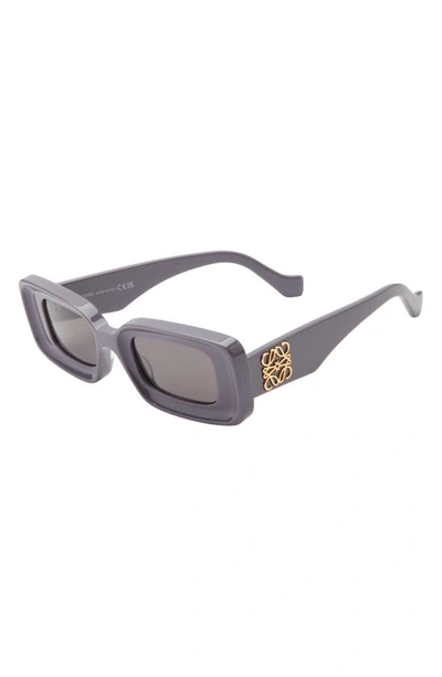 Loewe Anagram Rectangle Acetate Sunglasses In Shiny Violet / Smoke