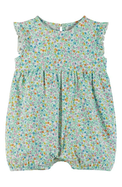 Shop Andy & Evan Bubble Floral Cotton Knit Romper & Headband Set In White Flowers