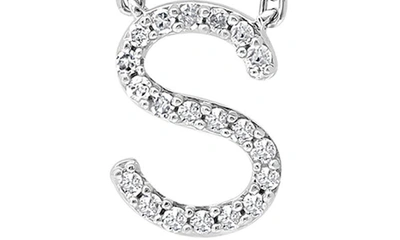 Effy Sterling Silver Pavé Diamond Initial Pendant Necklace In White-s