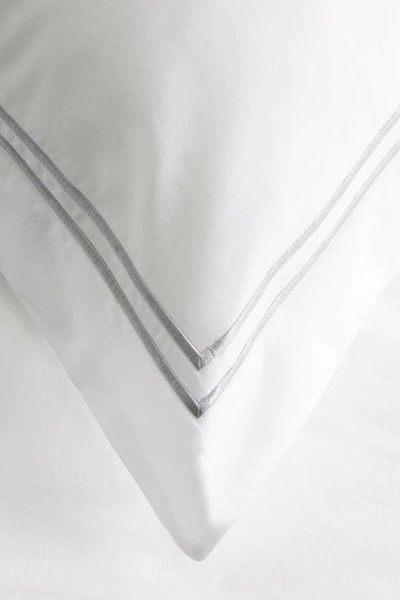 Shop Ella Jayne Home Cotton Percale 3-piece Duvet Set With Satin Stitching<br /> In Silver