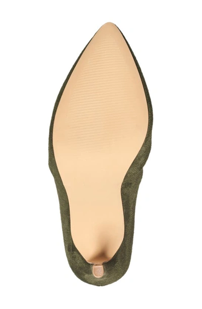 Shop H Halston Kendall Faux Suede Pump In Olive