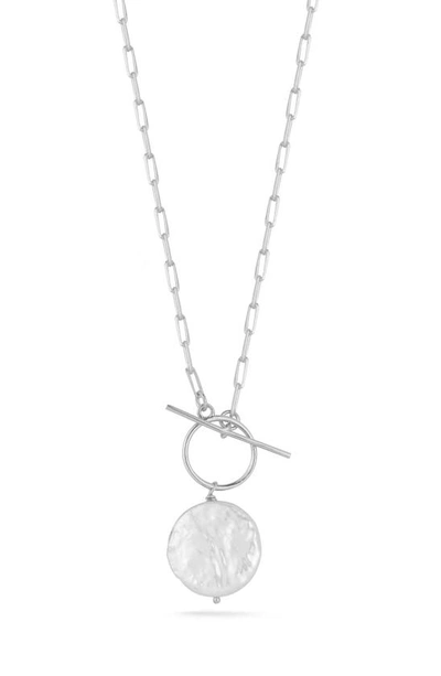 Sphera Milano Sterling Silver & Mother Of Pearl Pendant Necklace In Silver