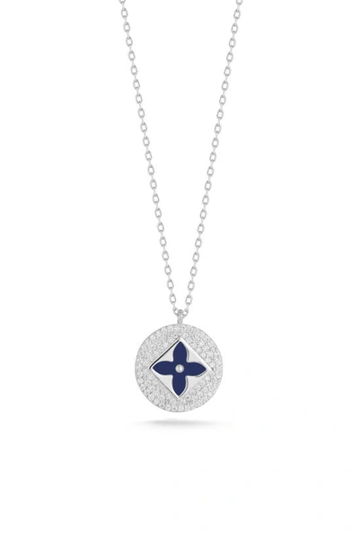 Sphera Milano Pavé Cubic Zirconia Round Pendant Necklace In Silver