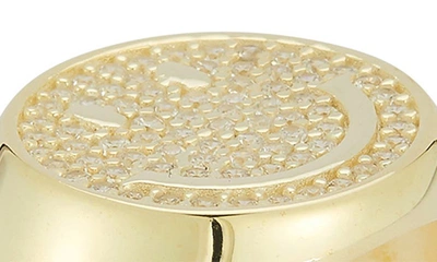 Sphera Milano Pavé Cubic Zirconia Smiley Face Ring In Gold
