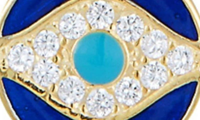 Sphera Milano Sterling Silver & Cz Evil Eye Pendant Necklace In Gold