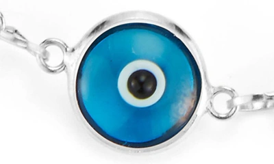 Sphera Milano Silver Cz Evil Eye Bracelet In Silver