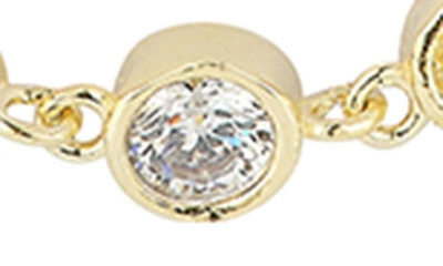 Sphera Milano 14k Gold Plated Sterling Silver Cubic Zirconia Frontal Necklace In Gold