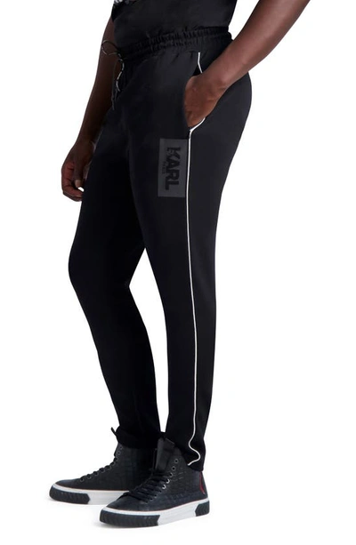 Shop Karl Lagerfeld Paris Track Pants With Piping In Black