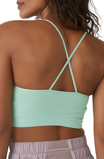Shop Free People Fp Movement Free Throw Longline Cutout Bralette In Sage Brush
