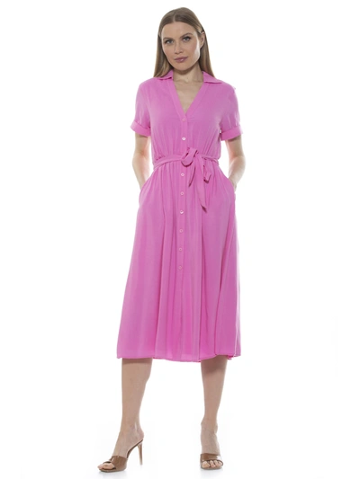 Alexia Admor Liv Collared Shirtdress In Pink