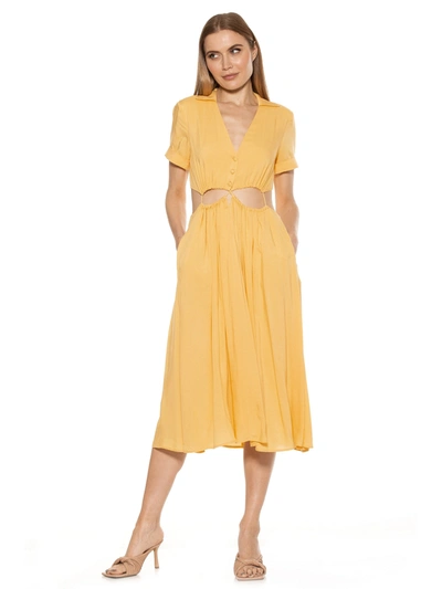 Shop Alexia Admor Cassidy Midi Dress In Yellow