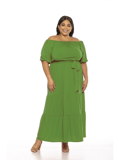 Shop Alexia Admor Harlow Maxi Dress - Plus Size In Green