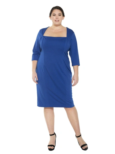 Shop Alexia Admor Marilyn Dress - Plus Size In Blue