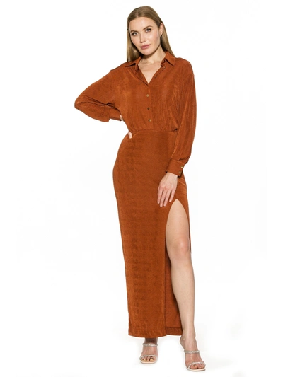 Shop Alexia Admor Rae Maxi Dress In Brown