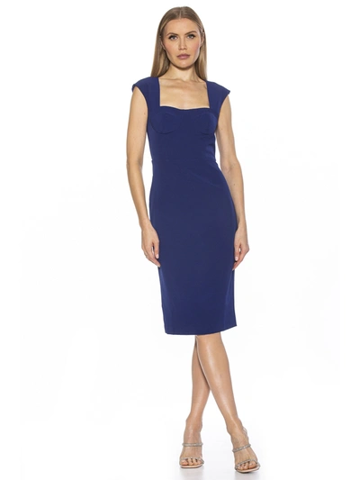 Shop Alexia Admor Harper Cap Sleeves Dress In Blue