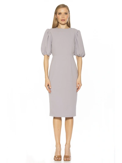 Shop Alexia Admor Nova Bubble Sleeve Dress In Grey