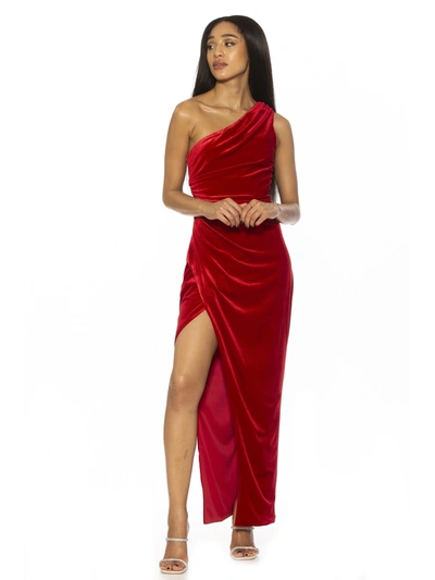 Shop Alexia Admor Alessi Velvet Gown In Red