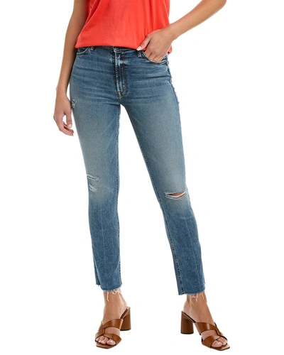 Shop Mother The Mid-rise Dazzler Ankle Fray Going In Circles Straight Leg Jean In Blue