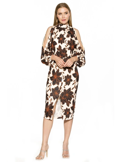 Shop Alexia Admor Mockneck Long Sleeves Dress In Multi