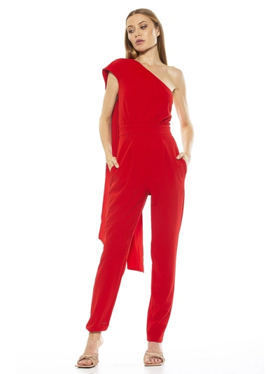 Shop Alexia Admor Cape Jumpsuit In Red