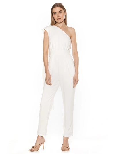 Shop Alexia Admor Cape Jumpsuit In White