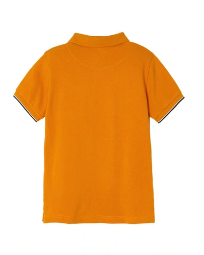 Shop Mayoral Pocket Print Polo Shirt In Orange