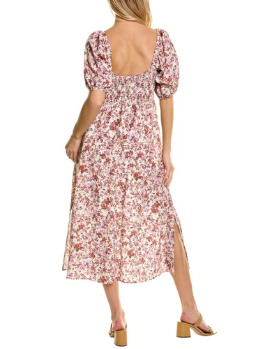 Shop Auguste Rosemary Annastasia Linen-blend Midi Dress In Pink