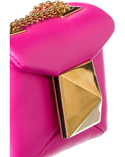 Shop Valentino One Stud Micro Leather Shoulder Bag In Pink