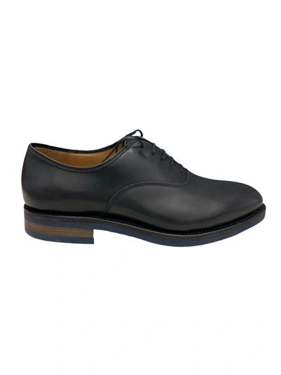 Shop Ferragamo Salvatore  Fondatore Men's 620881 Black Shoe In Blue