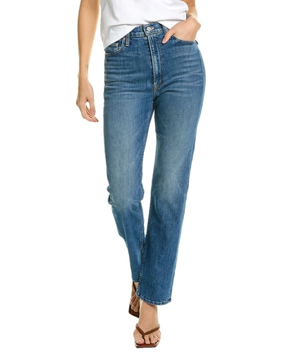 Shop Mother High-waist Rider Skimp Cowboys Don't Cry Straight Leg Jean In Blue