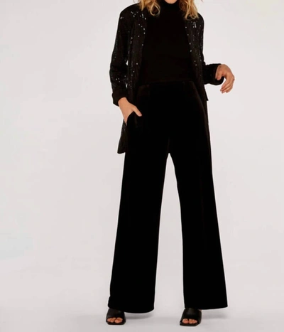 APRICOT Sequin Belted Blazer in Black 
