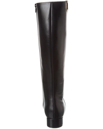 Shop Valentino Vlogo 30 Leather Knee-high Boot In Black