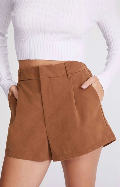 Free People Women's Roma Vegan Suede Shorts, Mocha, Tan, M