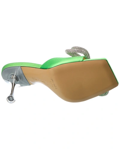 Shop Mach & Mach Double Bow Satin Sandal In Green