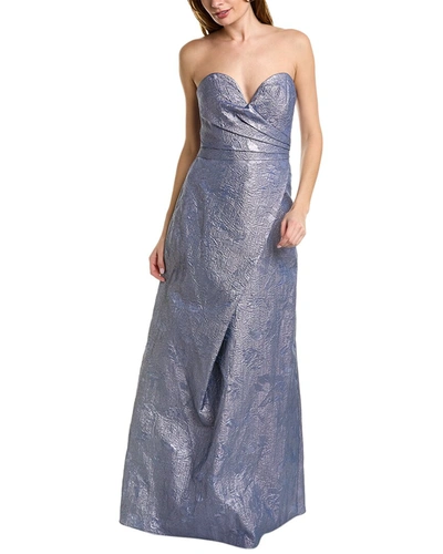 Shop Rene Ruiz Strapless Hand Draped A-line Ballgown In Purple