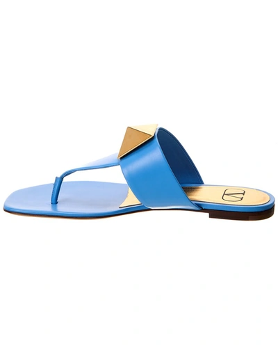 Shop Valentino One Stud Leather Sandal In Blue