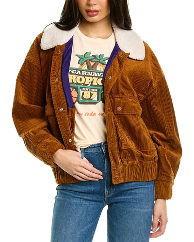 Shop Mother The Springy Patch Bomber Jacket In Brown