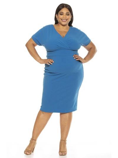 Shop Alexia Admor Naomi Dress - Plus Size In Blue