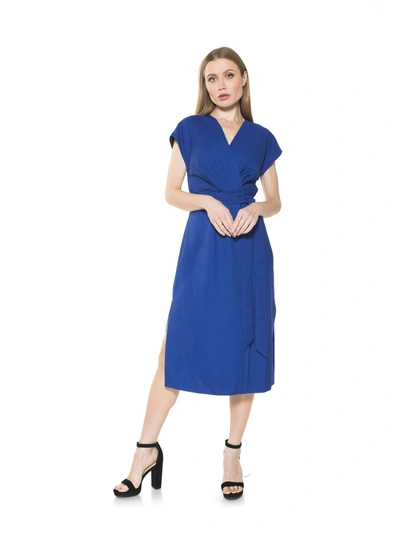 Shop Alexia Admor Iris Wrap Dress In Blue