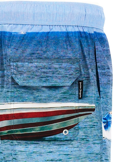 Shop Palm Angels 'getty Speedyboat' Swimming Trunks In Multicolor