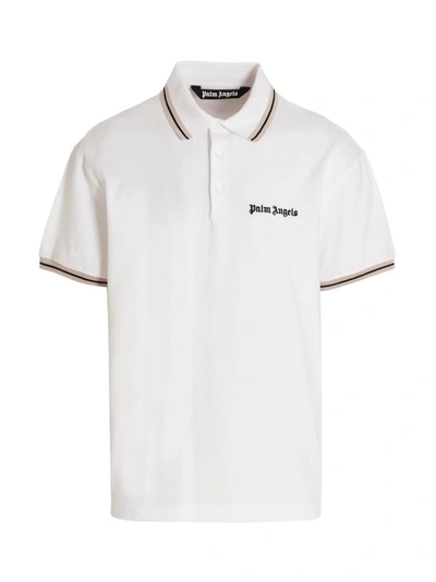 Shop Palm Angels Polo 'classic Logo' In White/black