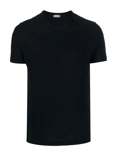 Shop Zanone Basic Round-neck Tshirt In Blue