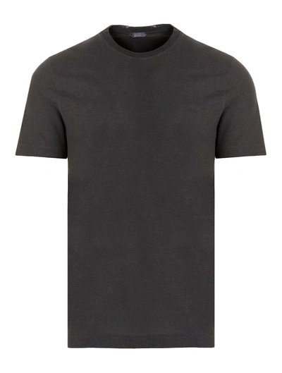 Shop Zanone Basic Round-neck Tshirt In Grey