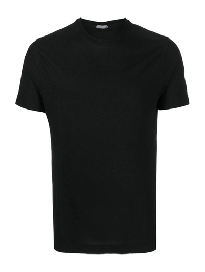 Shop Zanone Basic Short-sleeved T-shirt In Black