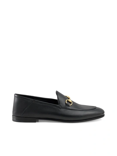 Shop Gucci Black Brixton Horsebit Leather Loafers