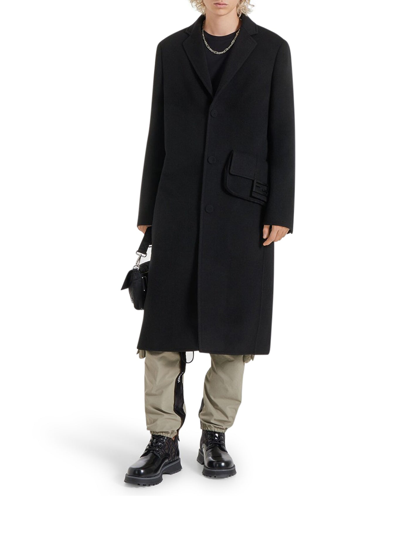 Shop Fendi Black Wool Coat